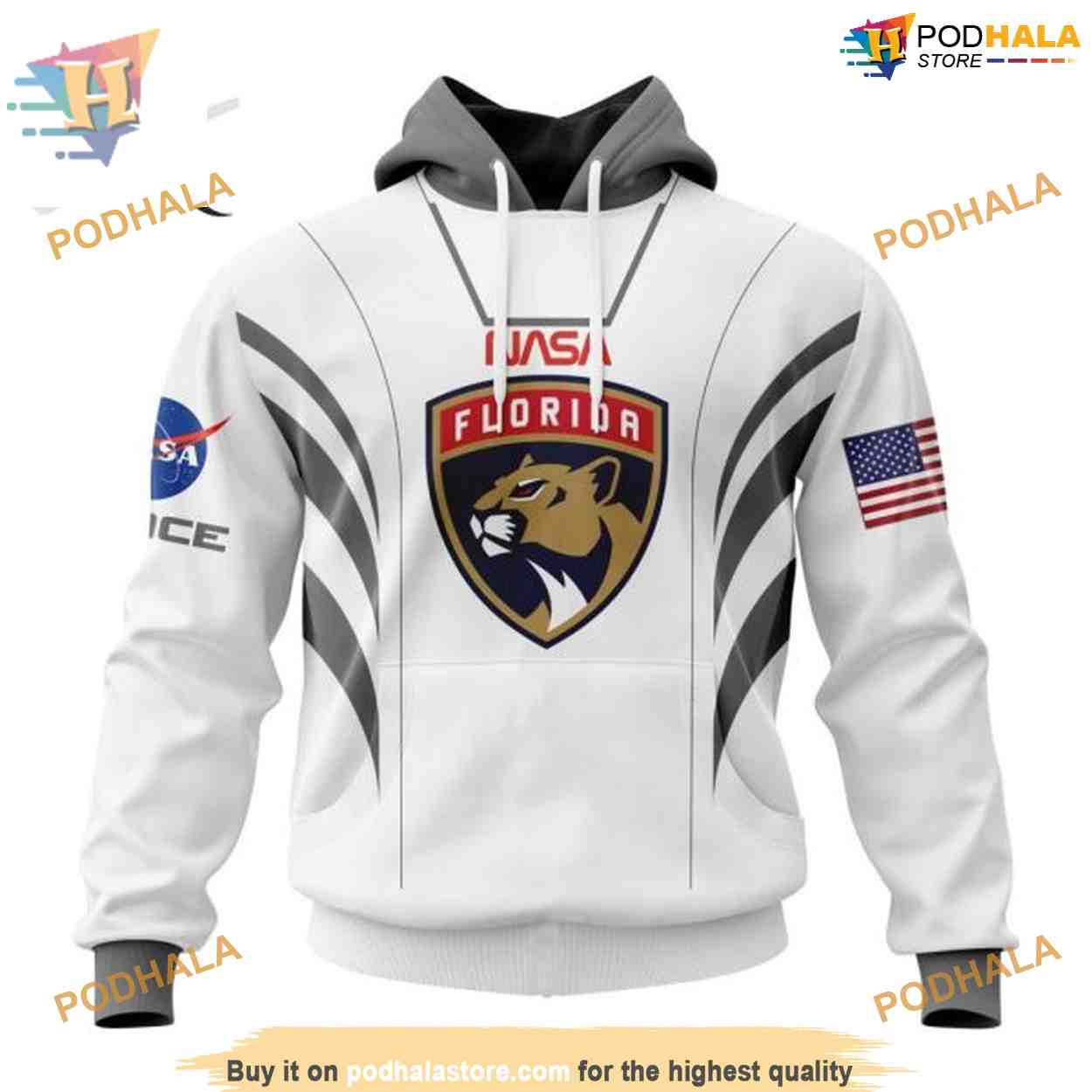 Custom Space Force NASA Astronaut Design NHL Florida Panthers Hoodie 3D Custom Space Force NASA Astronaut Design NHL Florida Panthers Hoodie 3D