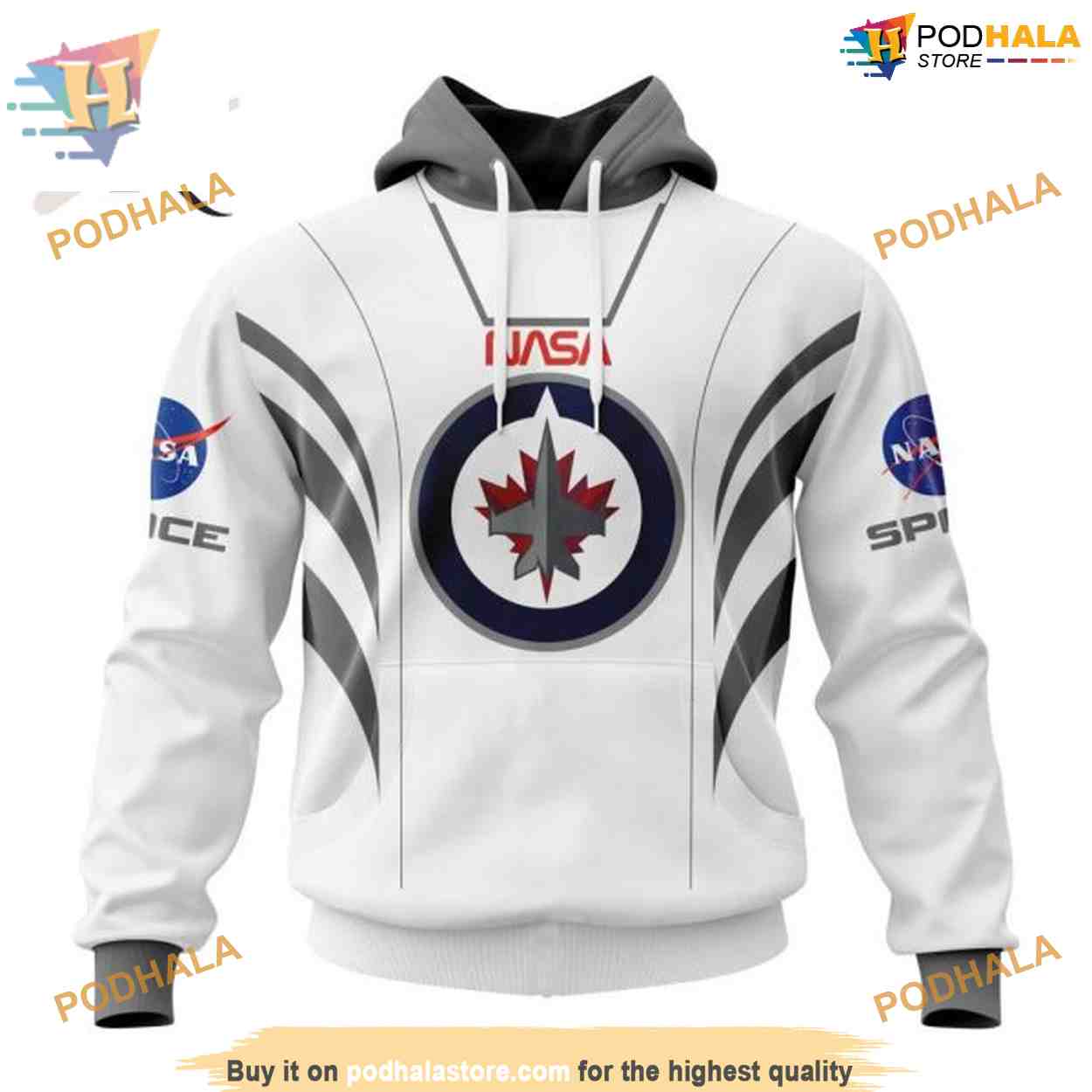 Custom Space Force NASA Astronaut Design NHL Winnipeg Jets Hoodie 3D Custom Space Force NASA Astronaut Design NHL Winnipeg Jets Hoodie 3D