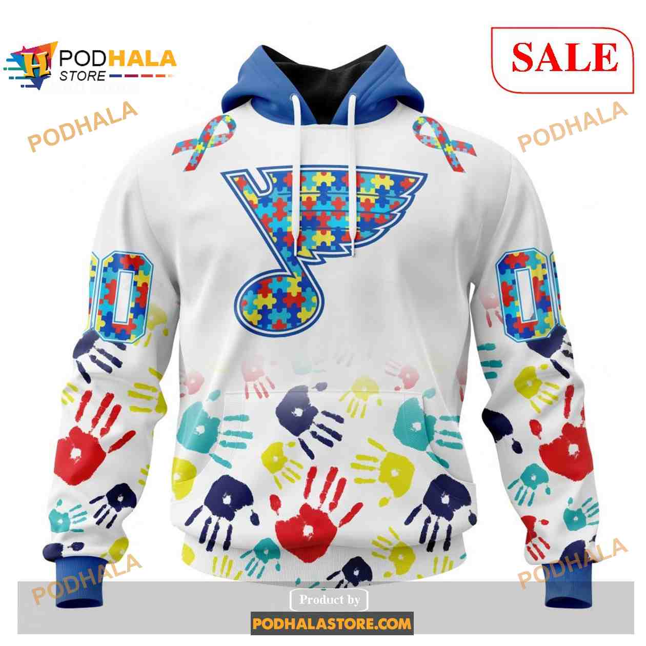 Custom St Louis Blues Autism Awareness Design NHL Shirt Hoodie 3D Custom St Louis Blues Autism Awareness Design NHL Shirt Hoodie 3D
