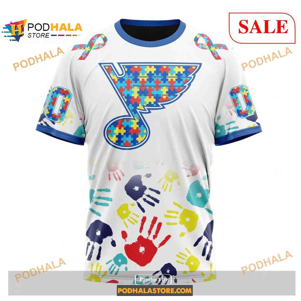 Custom St Louis Blues Autism Awareness Design NHL Shirt Hoodie 3D Custom St Louis Blues Autism Awareness Design NHL Shirt Hoodie 3D