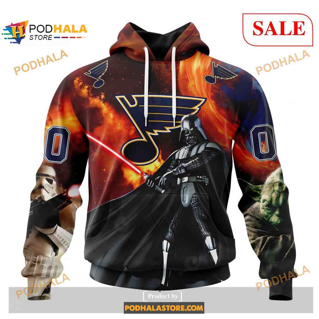 Custom St Louis Blues Design X Star War NHL Shirt Hoodie 3D Custom St Louis Blues Design X Star War NHL Shirt Hoodie 3D
