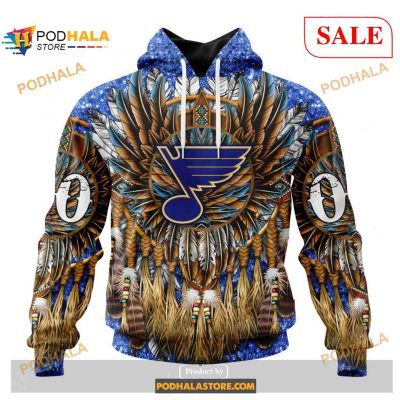 Custom St Louis Blues Native Costume Design NHL Shirt Hoodie 3D