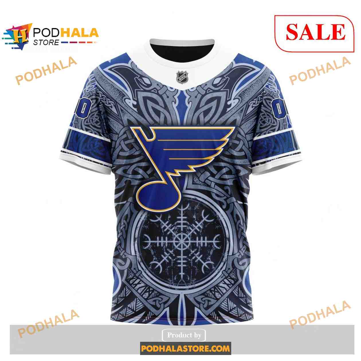 Custom St Louis Blues Norse Viking Symbols NHL Shirt Hoodie 3D Custom St Louis Blues Norse Viking Symbols NHL Shirt Hoodie 3D