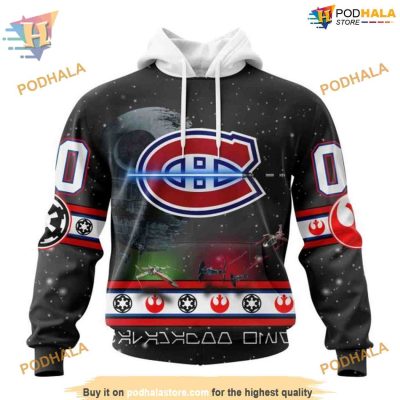 Custom Star Wars Design NHL Montreal Canadiens Hoodie 3D