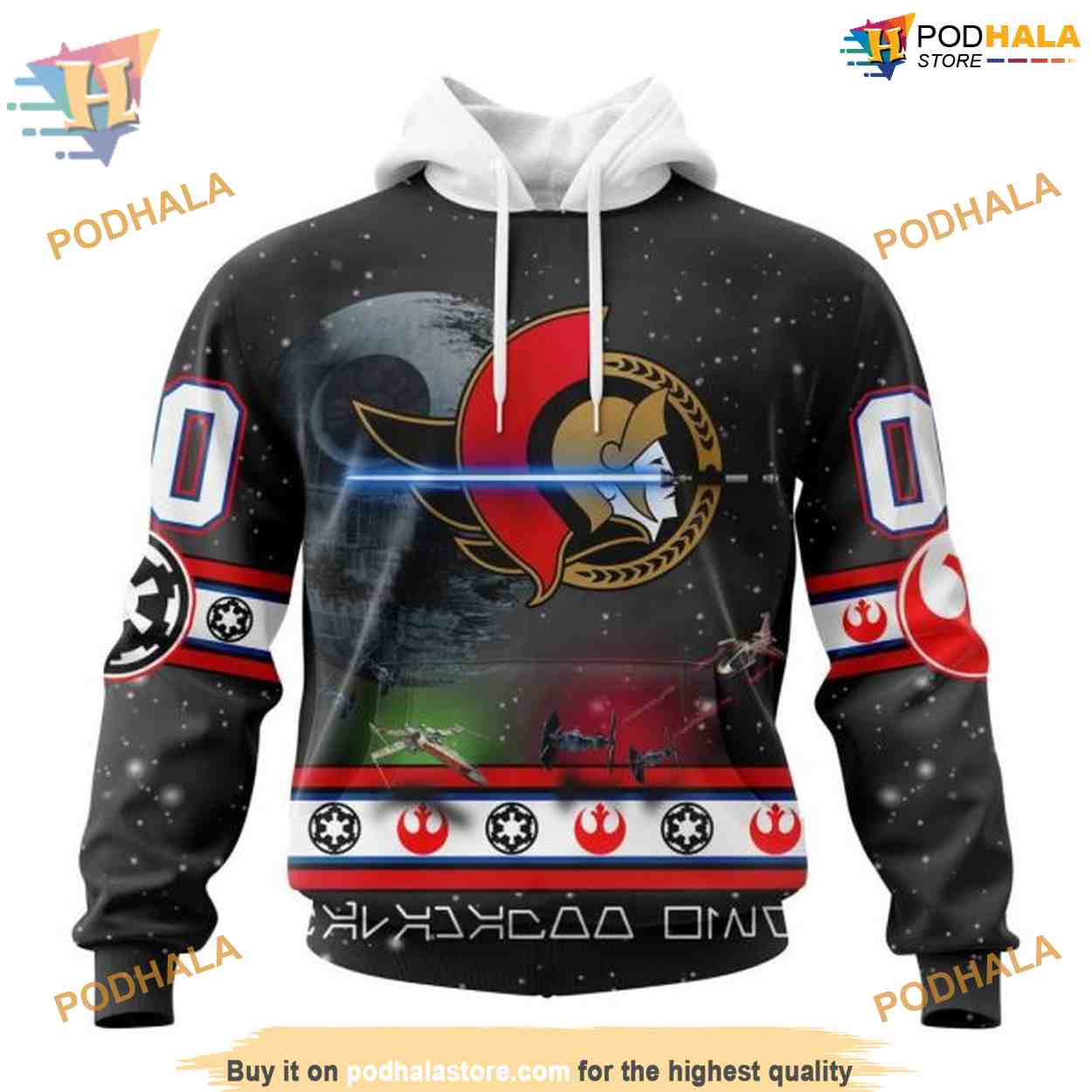 Custom Star Wars Design NHL Ottawa Senators Hoodie 3D Custom Star Wars Design NHL Ottawa Senators Hoodie 3D
