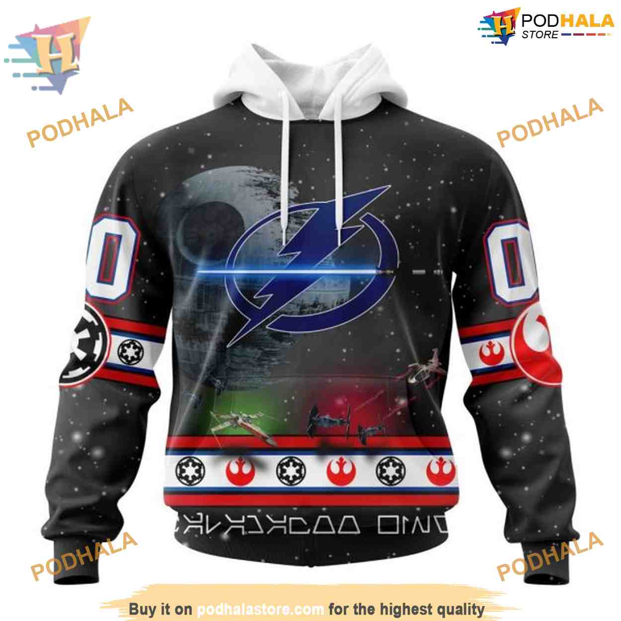 Custom Star Wars Design NHL Tampa Bay Lightning Hoodie 3D Custom Star Wars Design NHL Tampa Bay Lightning Hoodie 3D