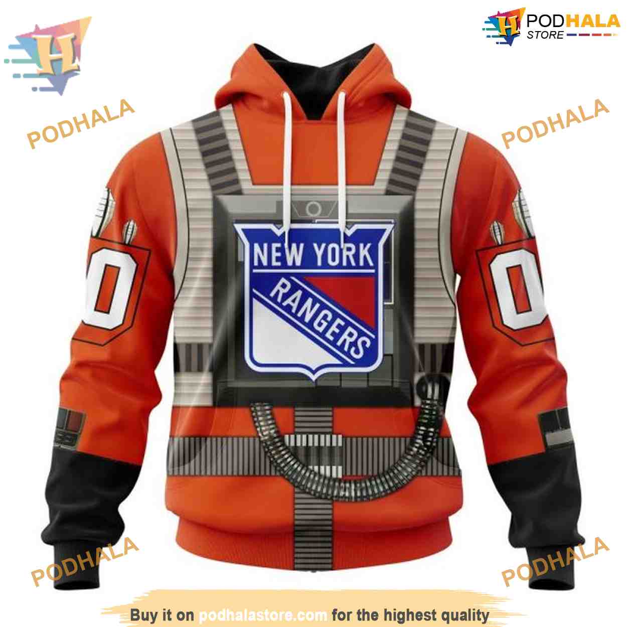 Custom Star Wars Rebel Pilot Design NHL New York Rangers Hoodie 3D Custom Star Wars Rebel Pilot Design NHL New York Rangers Hoodie 3D