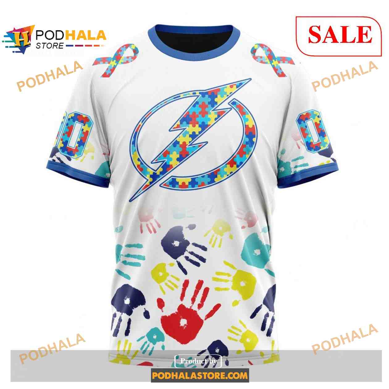 Custom Tampa Bay Lightning Autism Awareness Design NHL Shirt Hoodie 3D Custom Tampa Bay Lightning Autism Awareness Design NHL Shirt Hoodie 3D