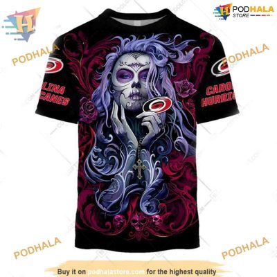 Custom Tattoo Girl Artwork 2023 Unisex NHL Carolina Hurricanes Hoodie 3D Sweatshirt