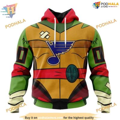 Custom Teenage Mutant Ninja Turtles Design NHL St. Louis Blues Hoodie 3D