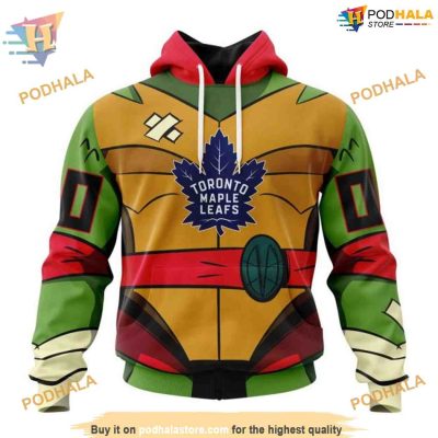 Custom Teenage Mutant Ninja Turtles Design NHL Toronto Maple Leafs Hoodie 3D