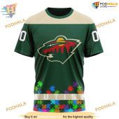 Custom Unisex Hockey Fights Against Autism Nhl Minnesota Wild Hoodie 3d 3.jpg - demo10