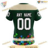 Custom Unisex Hockey Fights Against Autism Nhl Minnesota Wild Hoodie 3d 4.jpg - demo10