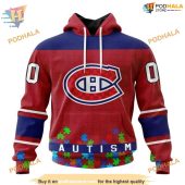 Custom Unisex Hockey Fights Against Autism Nhl Montreal Canadiens Hoodie 3d 1.jpg - demo10