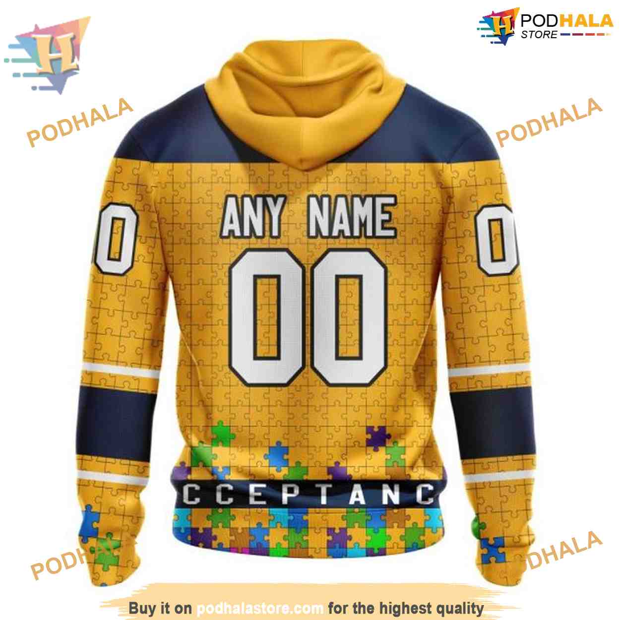Custom Unisex Hockey Fights Against Autism NHL Nashville Predators Hoodie 3D Custom Unisex Hockey Fights Against Autism NHL Nashville Predators Hoodie 3D
