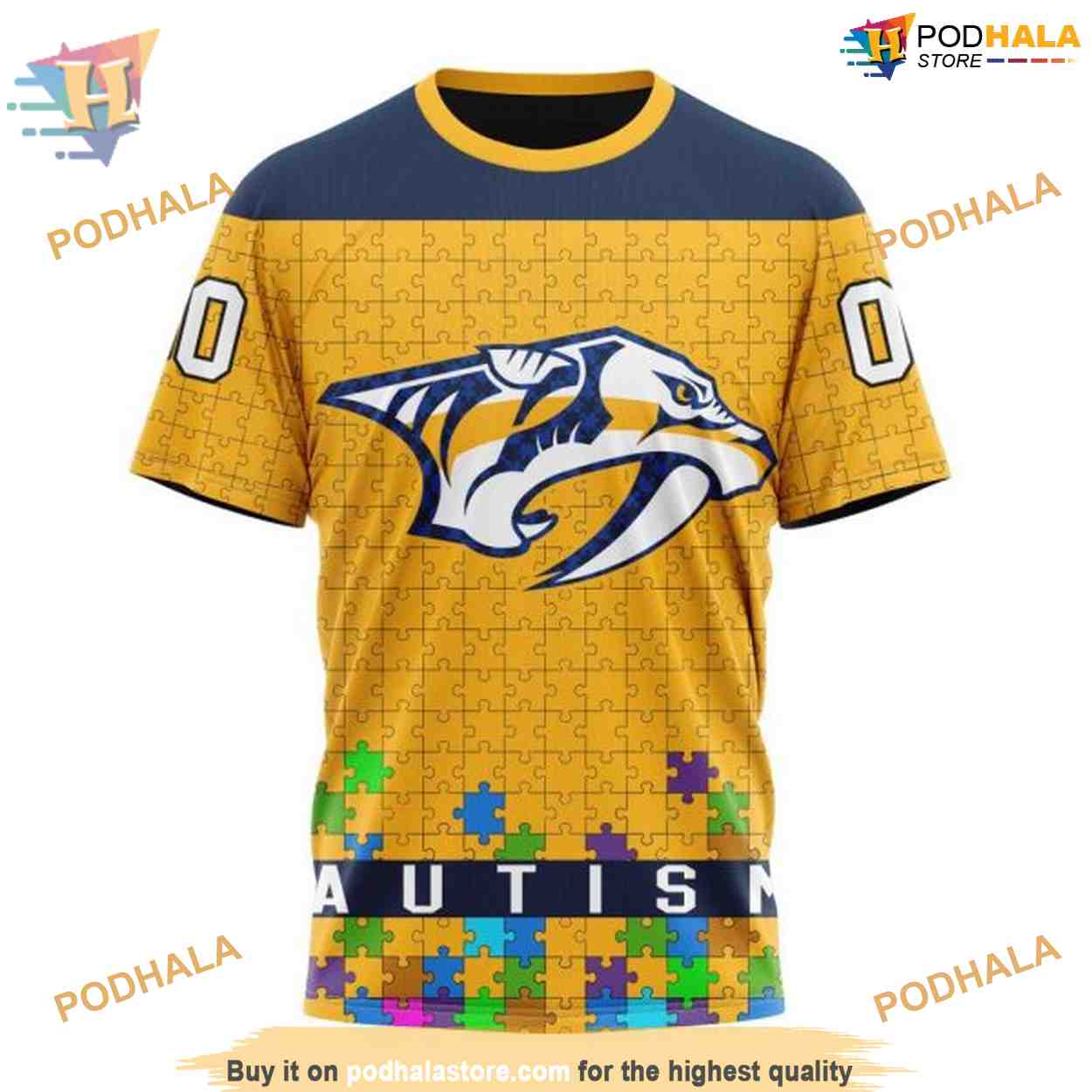 Custom Unisex Hockey Fights Against Autism NHL Nashville Predators Hoodie 3D Custom Unisex Hockey Fights Against Autism NHL Nashville Predators Hoodie 3D