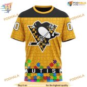 Custom Unisex Hockey Fights Against Autism Nhl Pittsburgh Penguins Hoodie 3d 3.jpg - demo10