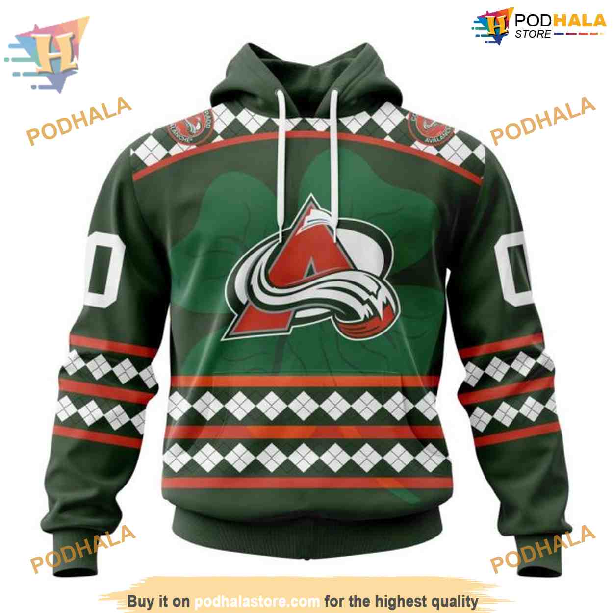 Custom Unisex Kits Hockey Celebrate St Patricks Day NHL Colorado Avalanche Hoodie 3D Custom Unisex Kits Hockey Celebrate St Patricks Day NHL Colorado Avalanche Hoodie 3D