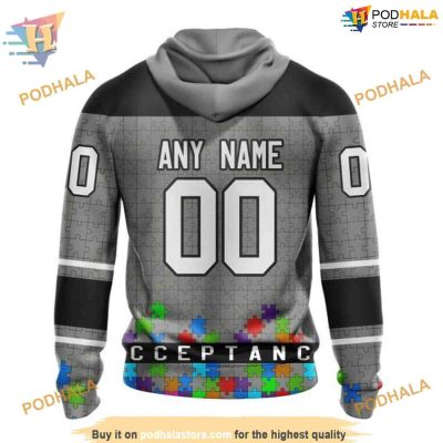 Custom Unisex Kits Hockey Fights Against Autism NHL Dallas Stars Hoodie 3D