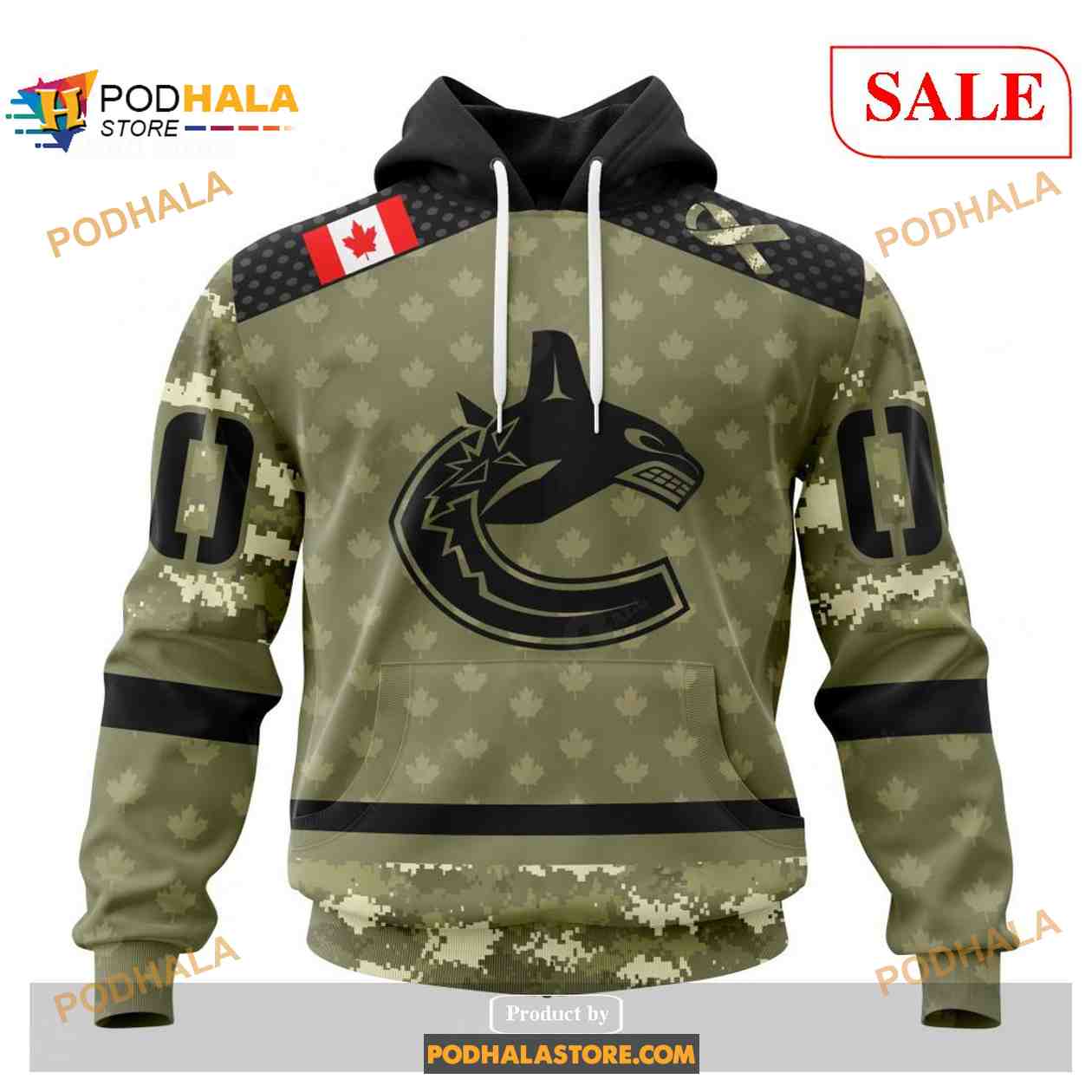 Custom Vancouver Canucks Camo Military Appreciation NHL Shirt Hoodie 3D Custom Vancouver Canucks Camo Military Appreciation NHL Shirt Hoodie 3D