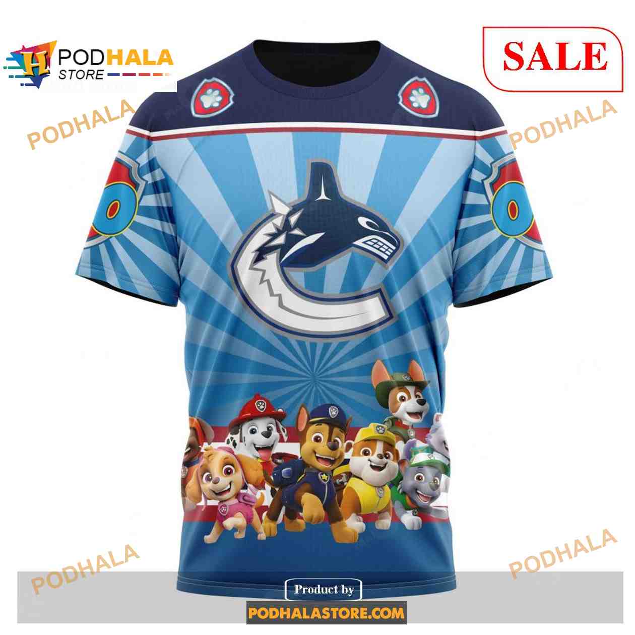 Custom Vancouver Canucks Paw Patrol NHL Shirt Hoodie 3D Custom Vancouver Canucks Paw Patrol NHL Shirt Hoodie 3D