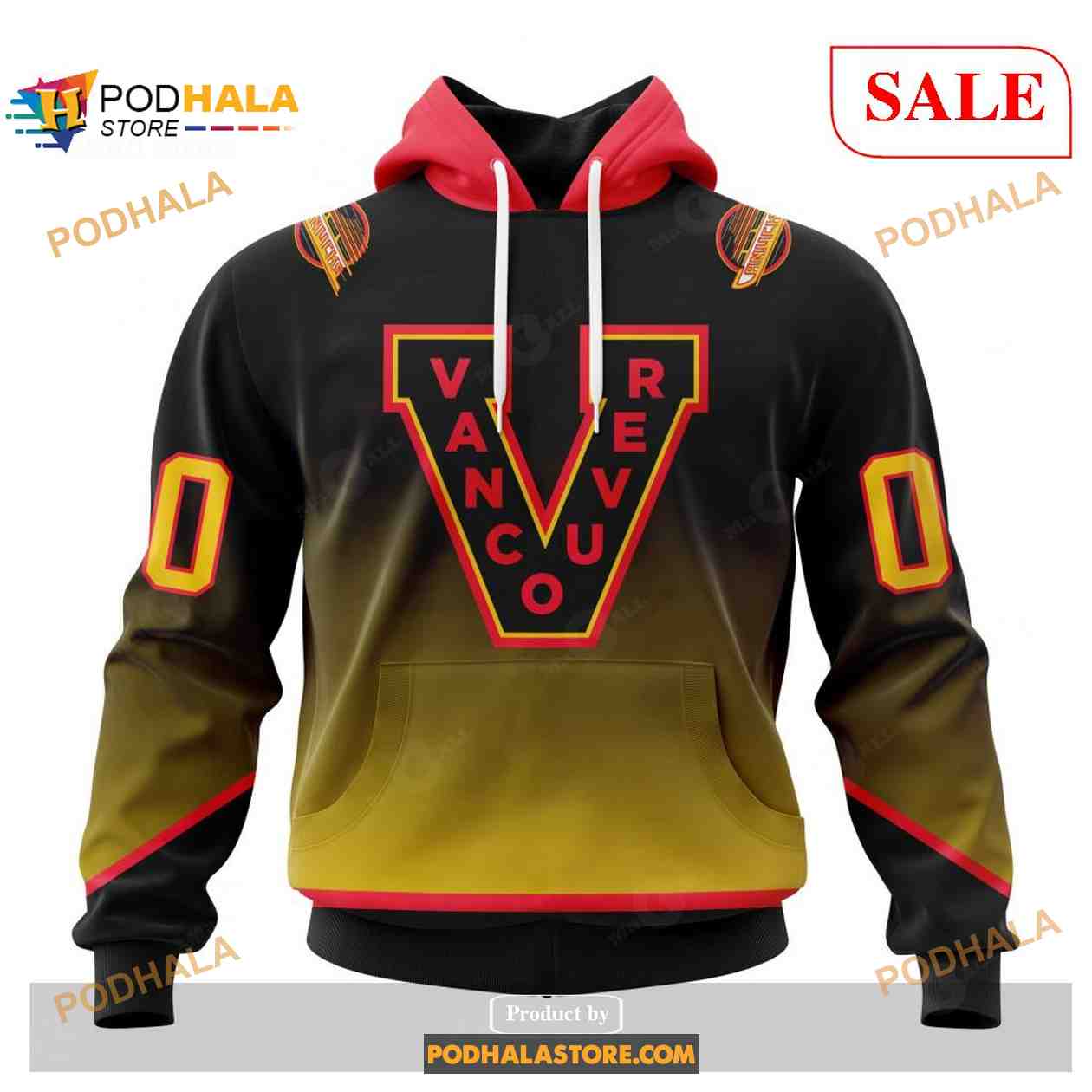 Custom Vancouver Canucks Retro Gradient Design NHL Shirt Hoodie 3D Custom Vancouver Canucks Retro Gradient Design NHL Shirt Hoodie 3D
