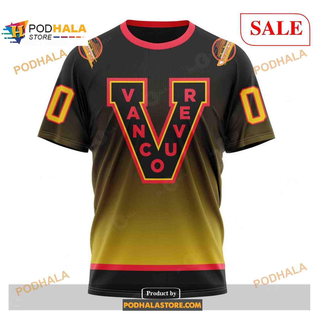 Custom Vancouver Canucks Retro Gradient Design NHL Shirt Hoodie 3D Custom Vancouver Canucks Retro Gradient Design NHL Shirt Hoodie 3D