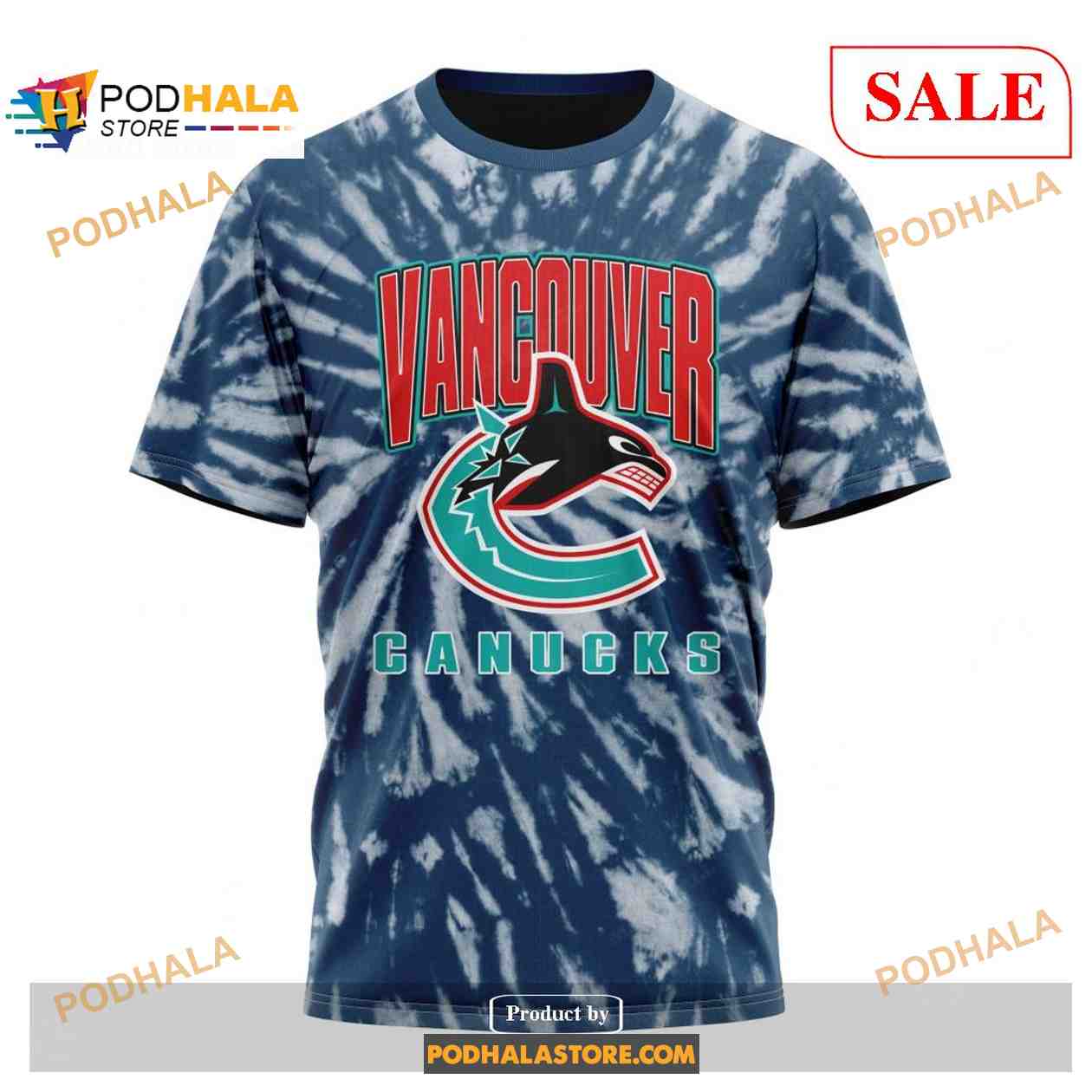 Custom Vancouver Canucks Retro Vintage Tie Dye NHL Shirt Hoodie 3D Custom Vancouver Canucks Retro Vintage Tie Dye NHL Shirt Hoodie 3D