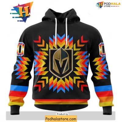 Custom Vegas Golden Knights 3D Hoodie With Bold Native Pattern Design