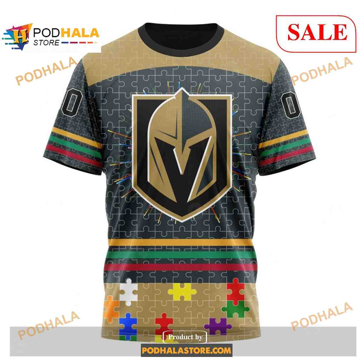 Custom Vegas Golden Knights Fearless Aganst Autism Sweatshirt NHL Hoodie 3D Custom Vegas Golden Knights Fearless Aganst Autism Sweatshirt NHL Hoodie 3D