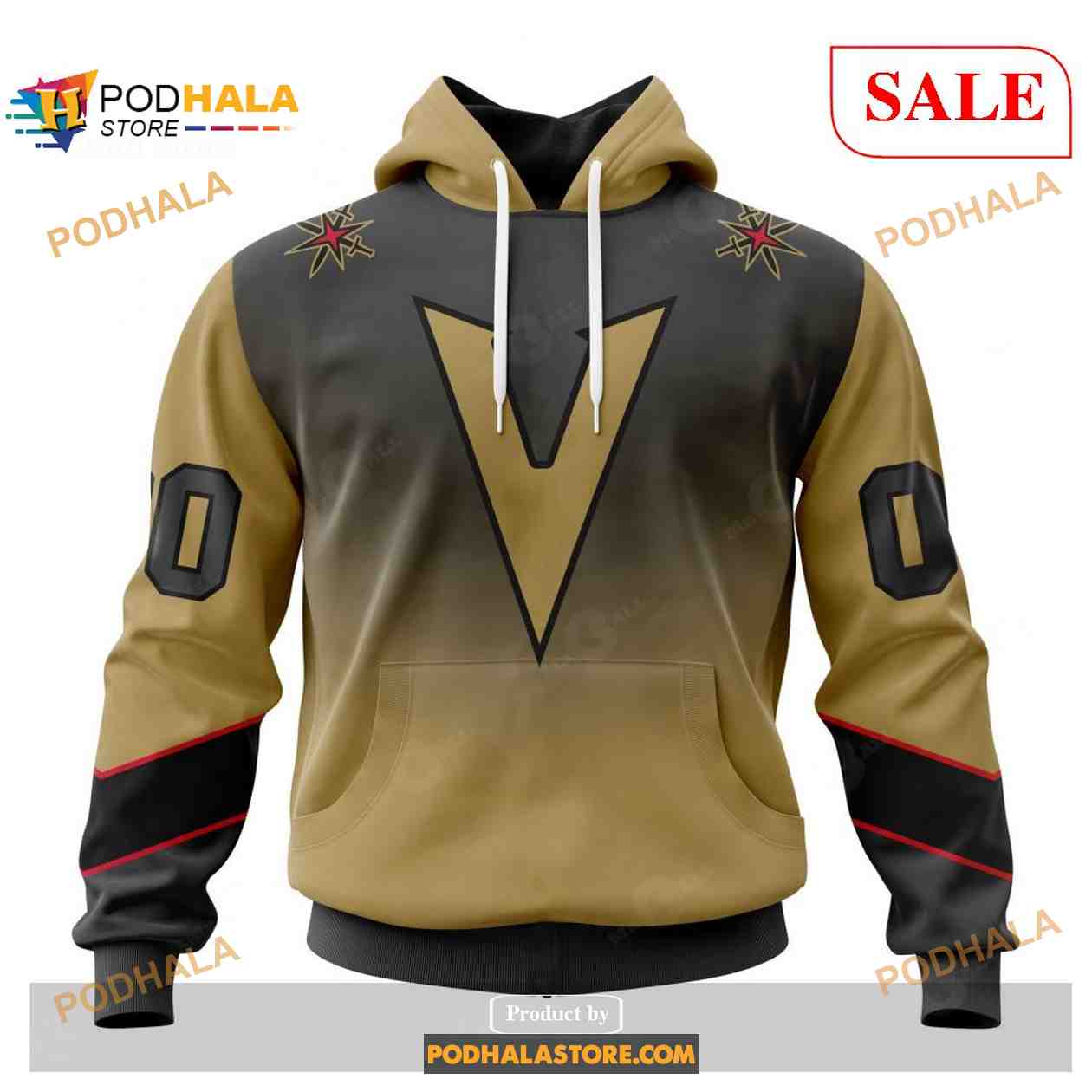 Custom Vegas Golden Knights Retro Gradient Design Sweatshirt NHL Hoodie 3D Custom Vegas Golden Knights Retro Gradient Design Sweatshirt NHL Hoodie 3D