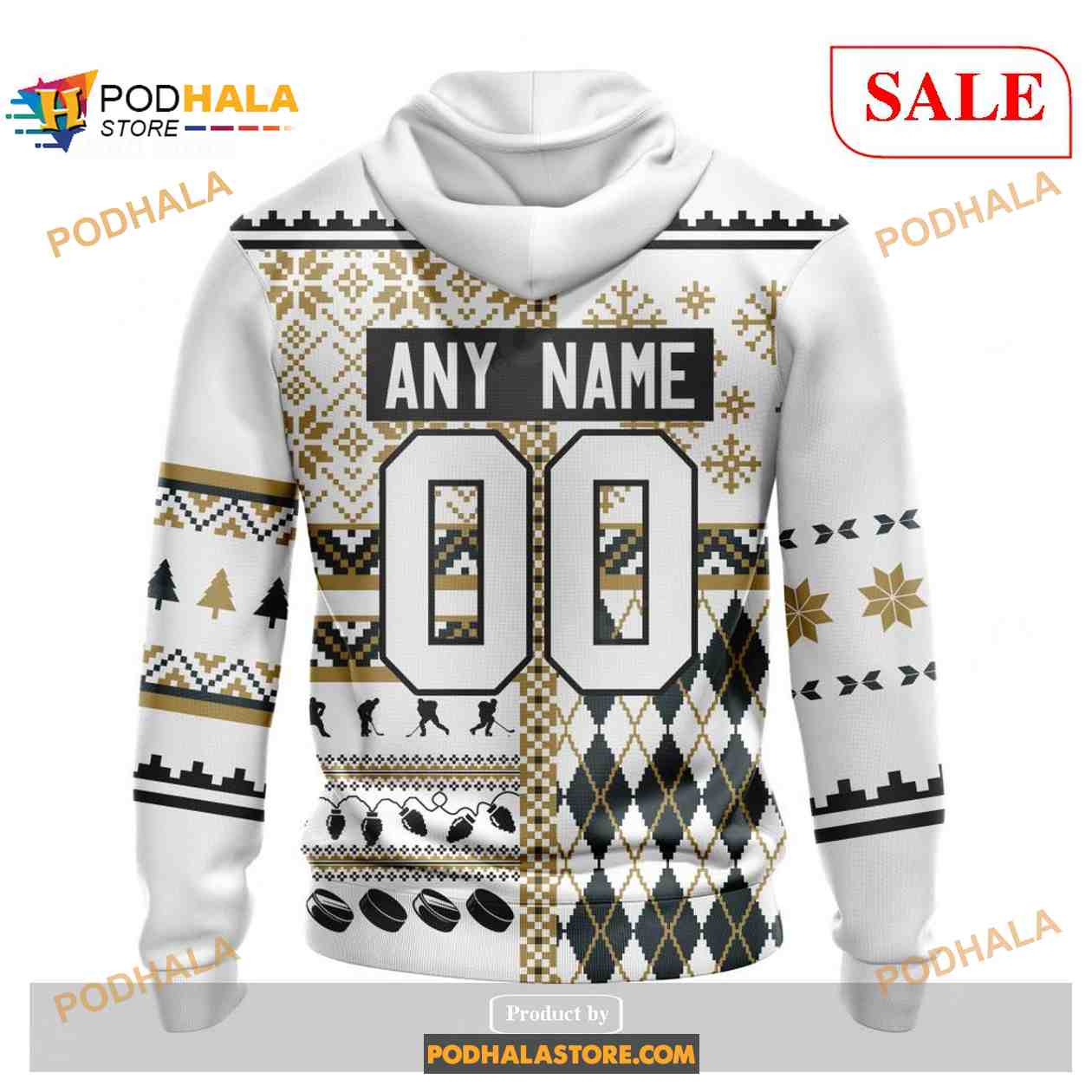 Custom Vegas Golden Knights Unisex Christmas Sweatshirt NHL Hoodie 3D Custom Vegas Golden Knights Unisex Christmas Sweatshirt NHL Hoodie 3D