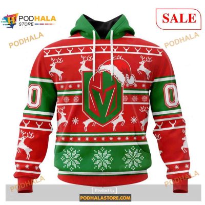 Custom Vegas Golden Knights Unisex Christmas Sweatshirt NHL Hoodie 3D - LA81