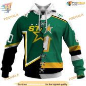 Custom Vintage Mix Minnesota North Stars Jersey Style Nhl Dallas Stars Hoodie 3d 1.jpg - demo10