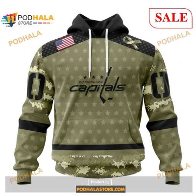 Custom Washington Capitals Camo Military Appreciation Sweatshirt NHL Hoodie 3D