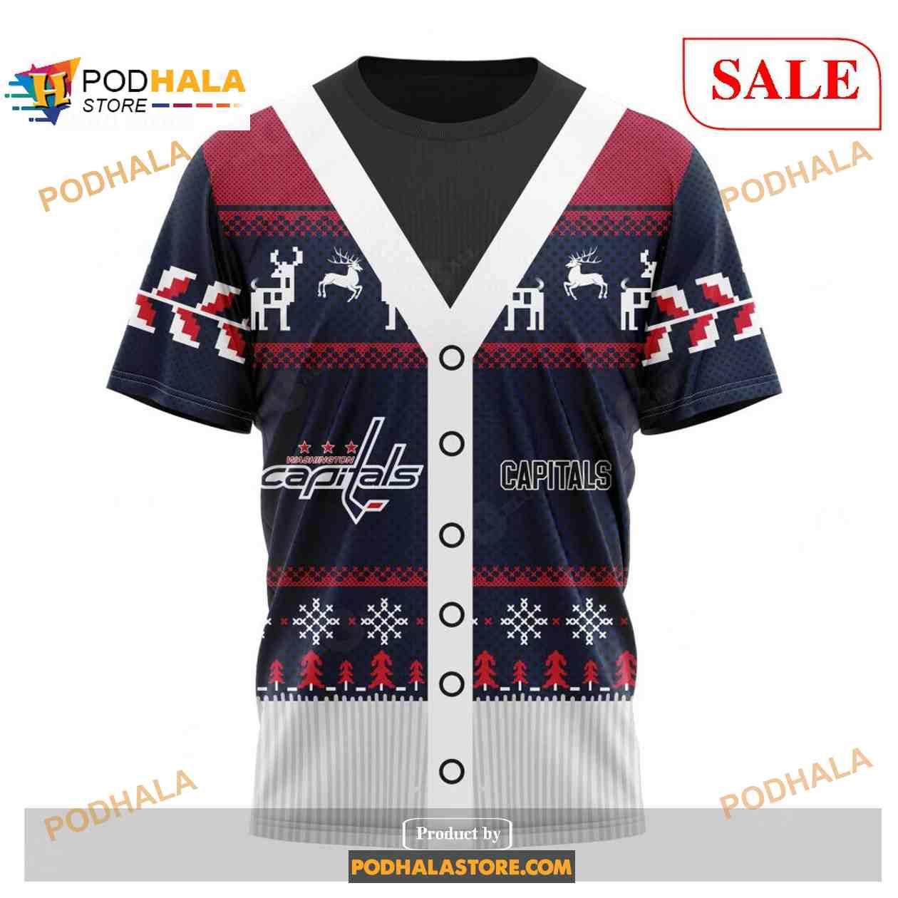 Custom Washington Capitals Chrismas Season Sweatshirt NHL Hoodie 3D Custom Washington Capitals Chrismas Season Sweatshirt NHL Hoodie 3D