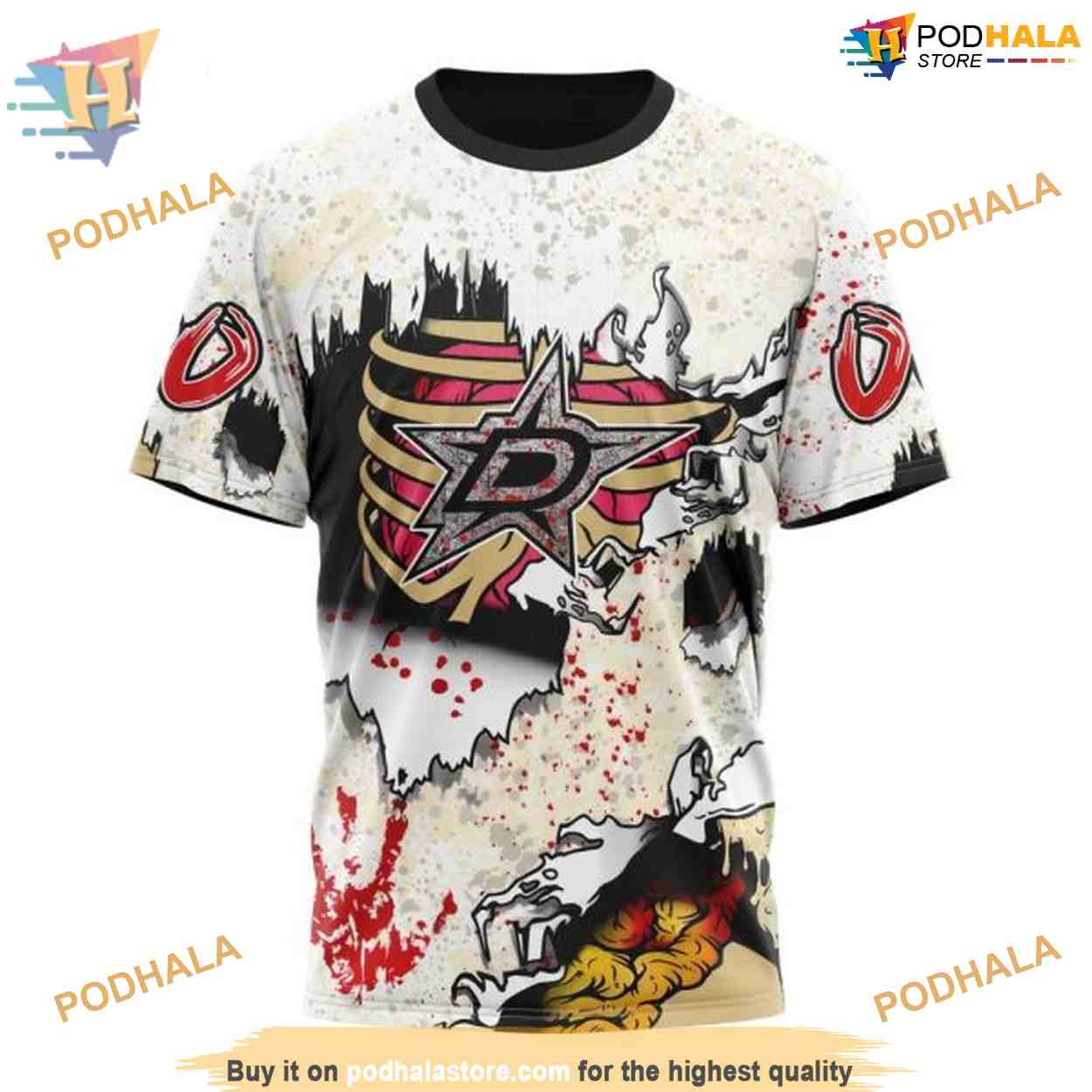 Custom Zombie Style For Halloween NHL Dallas Stars Hoodie 3D Shirt Custom Zombie Style For Halloween NHL Dallas Stars Hoodie 3D Shirt