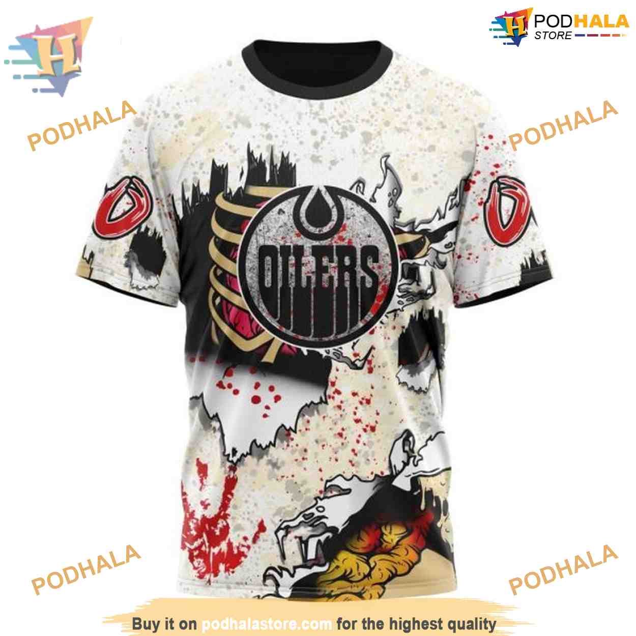 Custom Zombie Style For Halloween NHL Edmonton Oilers Hoodie 3D Custom Zombie Style For Halloween NHL Edmonton Oilers Hoodie 3D