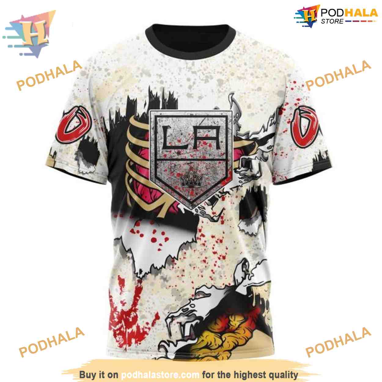 Custom Zombie Style For Halloween NHL Los Angeles Kings Hoodie 3D Custom Zombie Style For Halloween NHL Los Angeles Kings Hoodie 3D