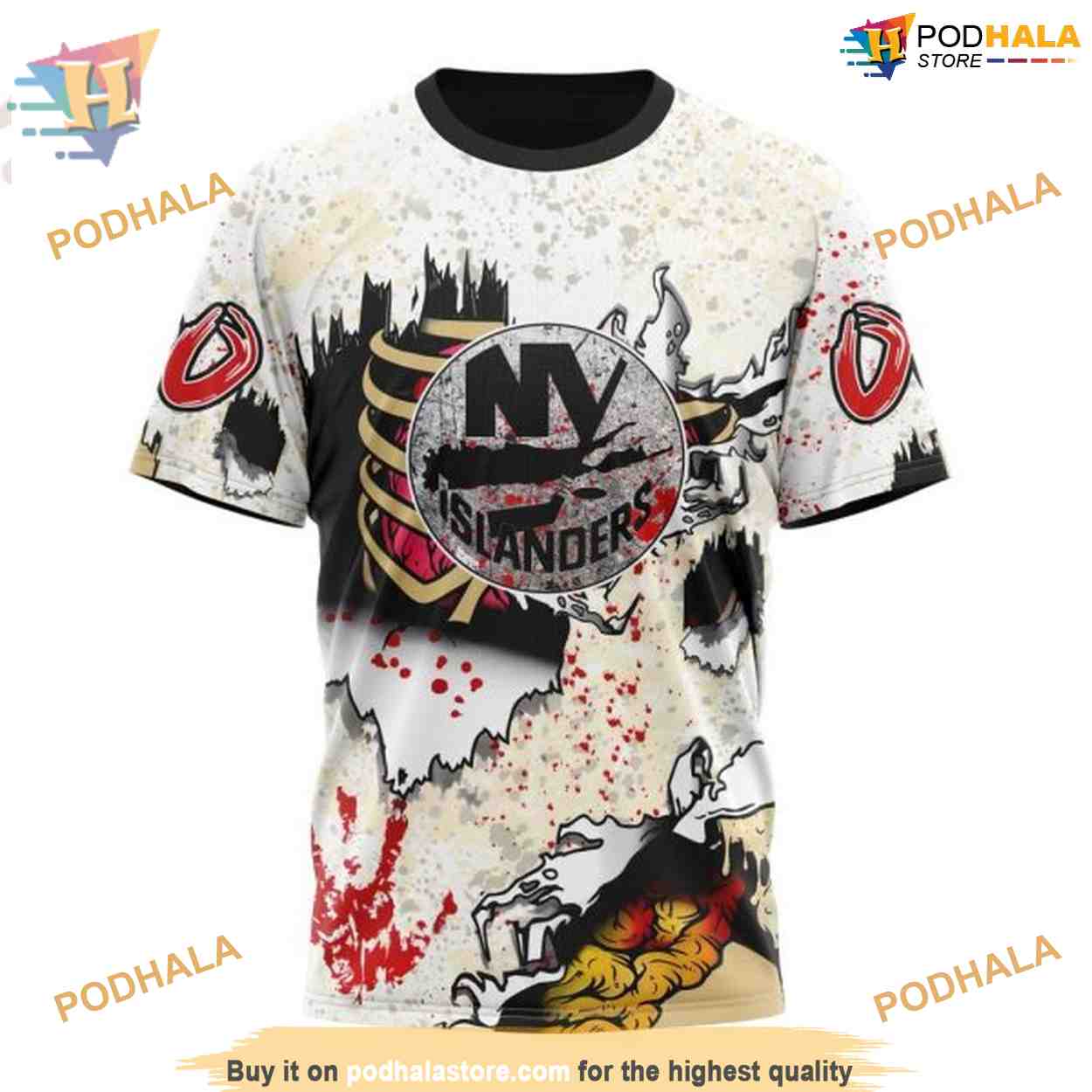 Custom Zombie Style For Halloween NHL New York Islanders Hoodie 3D Custom Zombie Style For Halloween NHL New York Islanders Hoodie 3D