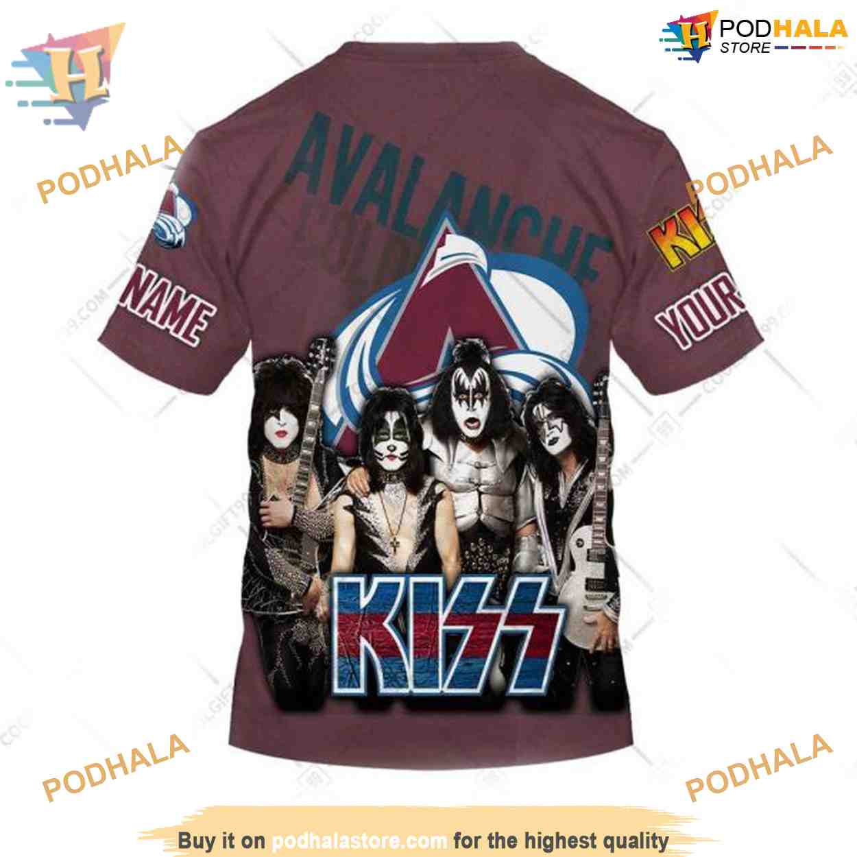 Custom mix Kiss Band Style NHL Colorado Avalanche Hoodie 3D Sweatshirt Custom mix Kiss Band Style NHL Colorado Avalanche Hoodie 3D Sweatshirt