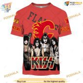 Custom X Kiss Band Style Nhl Calgary Flames Hoodie 3d Sweatshirt 2.jpg - demo10
