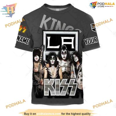 Custom x Kiss Band Style NHL Los Angeles Kings Hoodie 3D