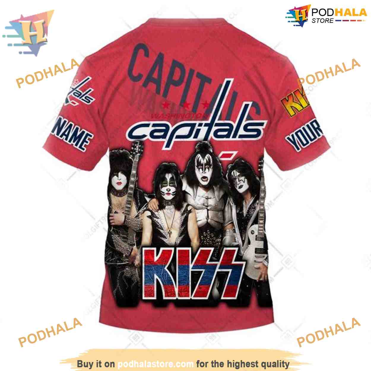 Custom x Kiss Band V2 Style NHL Washington Capitals Hoodie 3D Custom x Kiss Band V2 Style NHL Washington Capitals Hoodie 3D