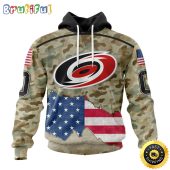 Custom NHL Carolina Hurricanes Hoodie Specialized Kits For United State With Camo Color All Over Print Hoodie Unisex Tshirt Hoodie