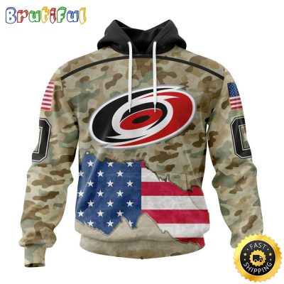 Custom NHL Carolina Hurricanes Hoodie Specialized Kits For United State With Camo Color All Over Print Hoodie Unisex Tshirt Hoodie