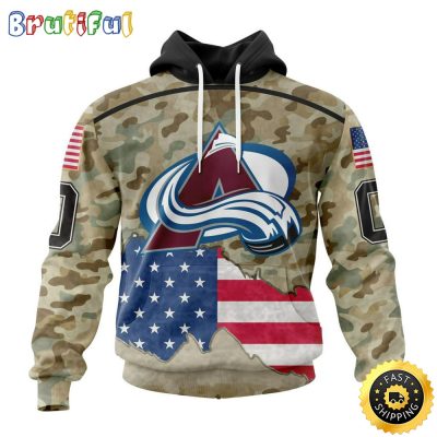 Custom NHL Colorado Avalanche Hoodie Specialized Kits For United State With Camo Color All Over Print Hoodie Unisex Tshirt Hoodie