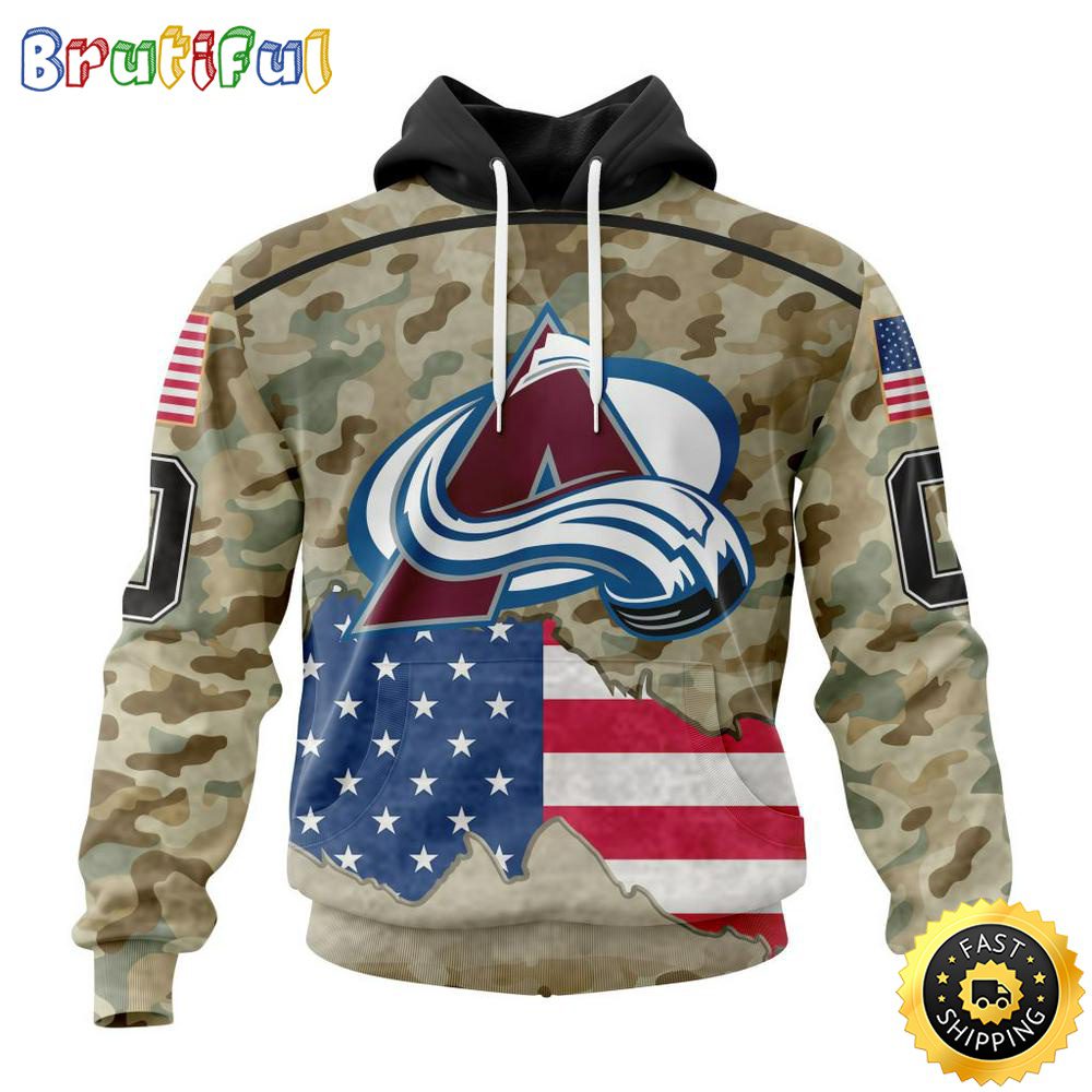 Custom NHL Colorado Avalanche Hoodie Specialized Kits For United State With Camo Color All Over Print Hoodie Unisex Tshirt Hoodie