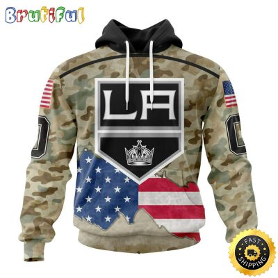 Custom NHL Los Angeles Kings Hoodie Specialized Kits For United State With Camo Color All Over Print Hoodie Unisex Tshirt Hoodie