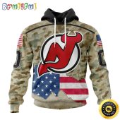 Custom NHL New Jersey Devils Hoodie Specialized Kits For United State With Camo Color All Over Print Hoodie Unisex Tshirt Hoodie